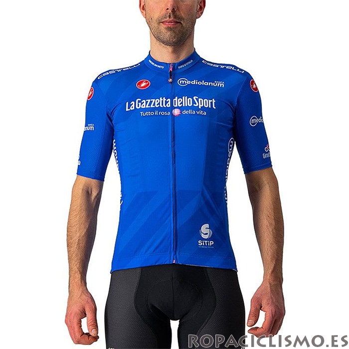 2021 Maillot Giro d'Italia Tirantes Mangas Cortas Azul